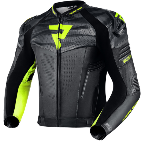 REBELHORN VANDAL kurtka skórzana black/flo yellow