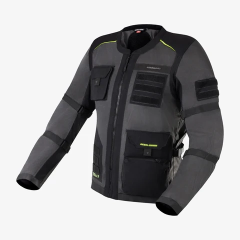 REBELHORN kurtka BRUTALE  d.grey/bl/yellow  MESH LATO