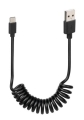 LAMPA kabel USB>USB typu C  sprężynowy 100cm black