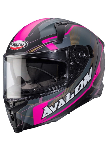 CABERG kask AVALON X OPTIC mat blk/grey/fuksja