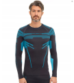 BRUBECK bluza męska DRY grafit/blue