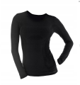 BRUBECK koszulka lady dł.rękaw COM WOOL blk 