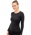 BRUBECK koszulka lady dł.rękaw COM WOOL blk 