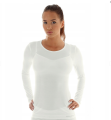  BRUBECK koszulka lady dł.rękaw COM WOOL krem 