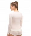  BRUBECK koszulka lady dł.rękaw COM WOOL krem 