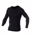 BRUBECK koszulka men dł.rękaw COM WOOL black 