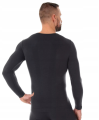 BRUBECK koszulka men dł.rękaw COM WOOL grafit