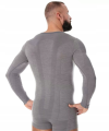 BRUBECK koszulka men dł.rękaw COM WOOL D grey 