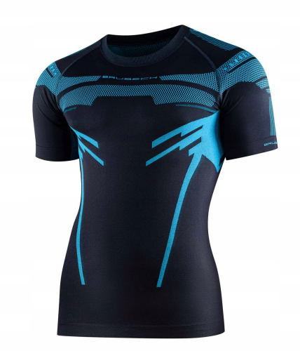 BRUBECK koszulka męska DRY graf/blue 