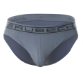 BRUBECK slipy męskie COMFORT COTTON stal 