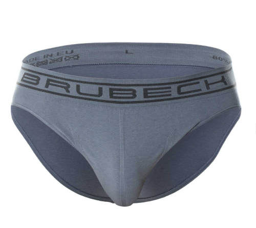 BRUBECK slipy męskie COMFORT COTTON stal 