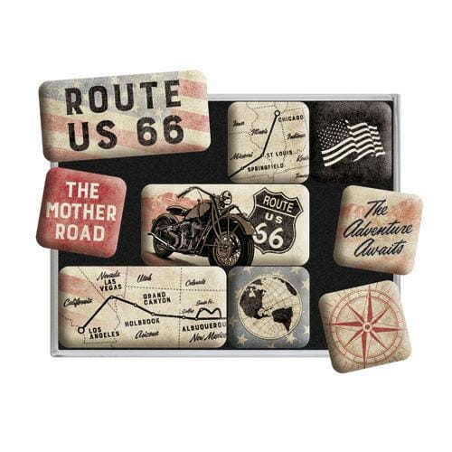 RETROART magnesy ROUTE 66 Bike Map