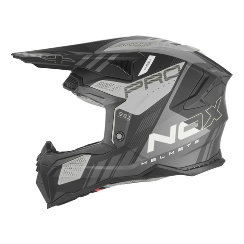NOX kask offroad N634 silver/black/matt