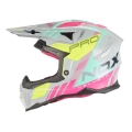NOX kask offroad N634 STORM grey/pink/yellow