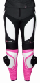 Tschul 546 black/white/pink - Damskie spodnie skórzane