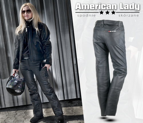 4.BIKER spodnie skórzane AMERICAN LADY